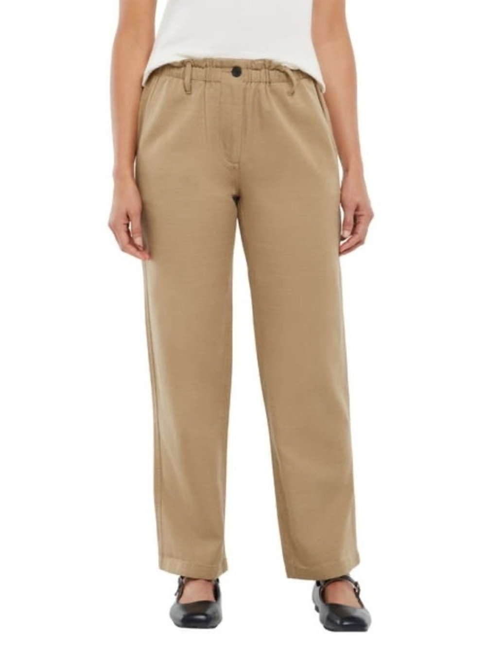 GAP Easy Twill Straight Leg Khaki Paper Bag Waist Pants